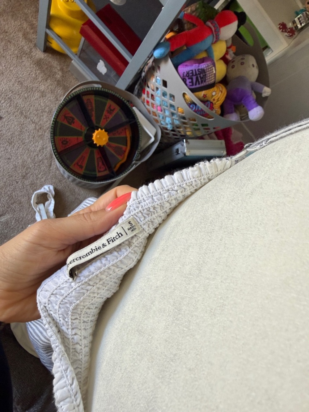 Abercrombie Striped Button-Front Tie-Top Sundress - Gray & White - Picture 6 of 7